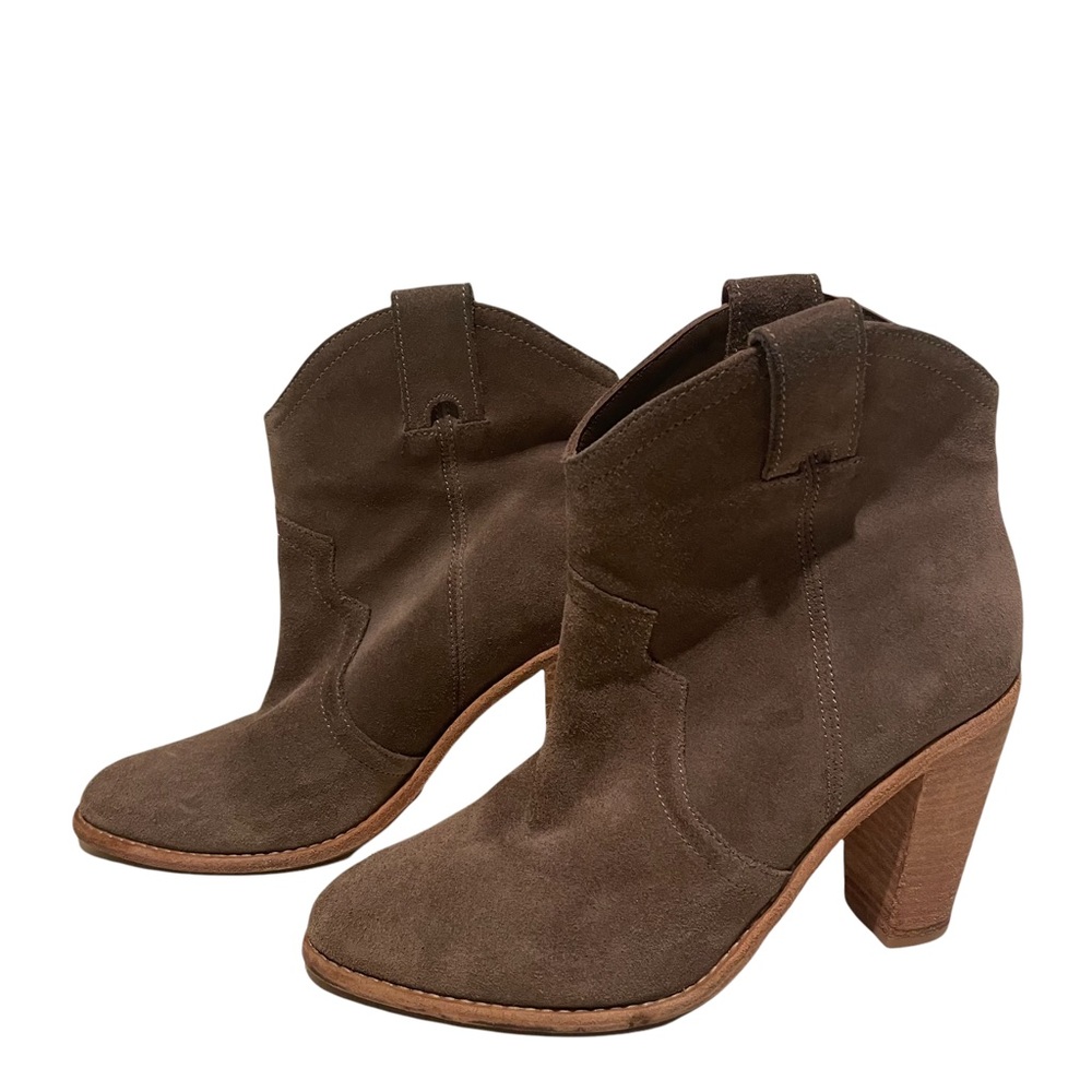 Joie Western Style Grey Suede Booties